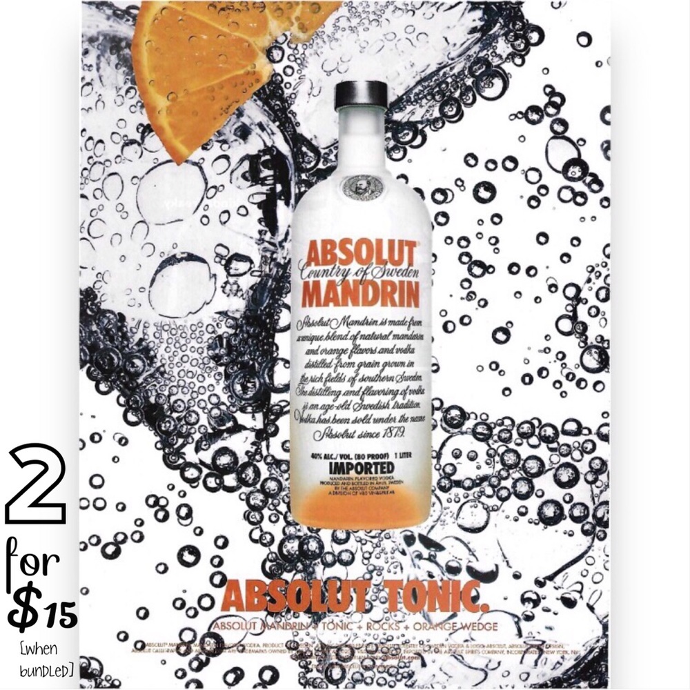 🟢[Absolut Vodka] ABSOLUT TONIC Original 2003 Vintage Magazine Advertisement